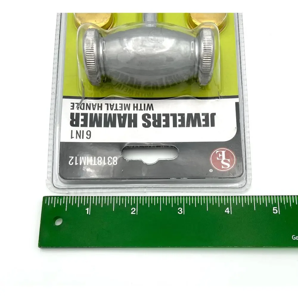 6 in 1 Jewelers Hammer with Metal Handle & 6 Interchangeable Heads by Sona E New